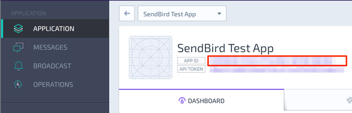 APP ID on SendBird Dashboard