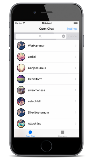 Open Chat Chanel List